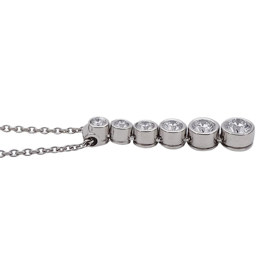 TIFFANY&Co. ティファニー ジャズ グラジュエイテッド ドロップ ネックレス PT950 プラチナ ダイヤモンド シルバー レディース 磨き済み 【中古】