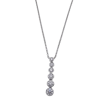 TIFFANY&Co. ティファニー ジャズ グラジュエイテッド ドロップ ネックレス PT950 プラチナ ダイヤモンド シルバー レディース 磨き済み 【中古】