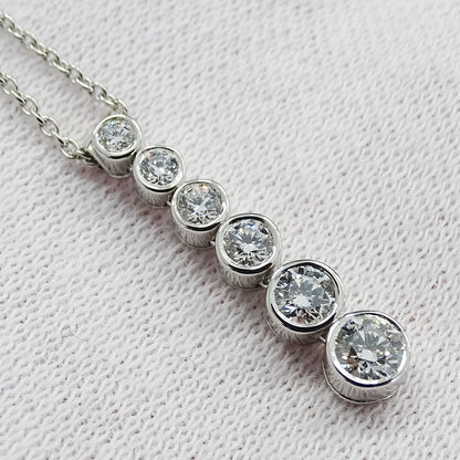 TIFFANY&Co. ティファニー ジャズ グラジュエイテッド ドロップ ネックレス PT950 プラチナ ダイヤモンド シルバー レディース 磨き済み 【中古】