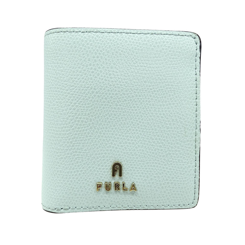 Furla フルラ 二つ折り財布 ミントブルー レザー レディース 【中古】