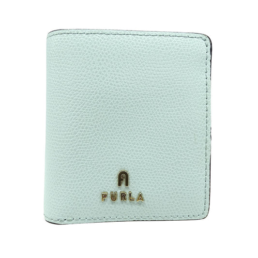 Furla フルラ 二つ折り財布 ミントブルー レザー レディース 【中古】
