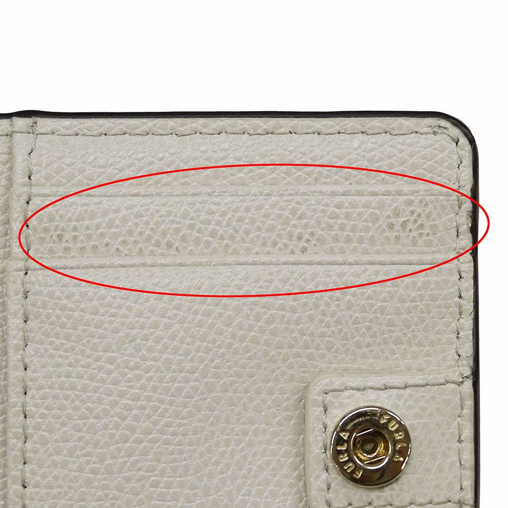 Furla フルラ 二つ折り財布 ミントブルー レザー レディース 【中古】