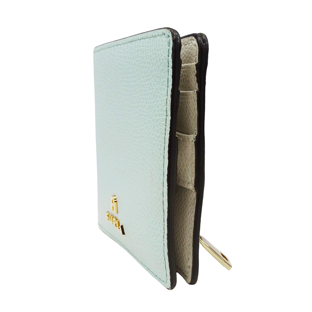Furla フルラ 二つ折り財布 ミントブルー レザー レディース 【中古】