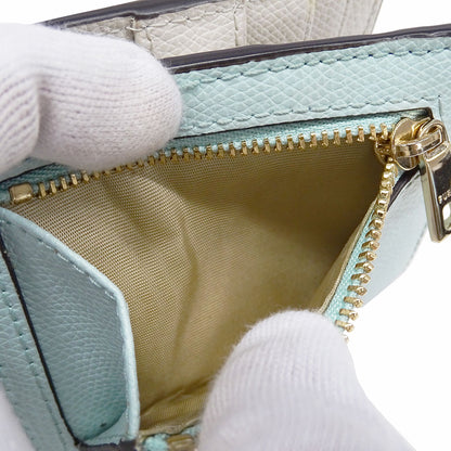 Furla フルラ 二つ折り財布 ミントブルー レザー レディース 【中古】