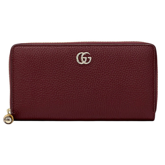 GUCCI グッチ 長財布 GGマーモント バンブー ボルドー レザー レディース 【中古】