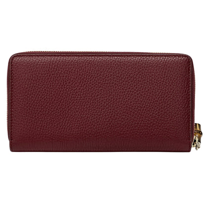 GUCCI グッチ 長財布 GGマーモント バンブー ボルドー レザー レディース 【中古】