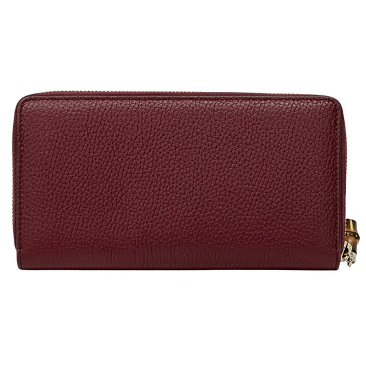 GUCCI グッチ 長財布 GGマーモント バンブー ボルドー レザー レディース 【中古】