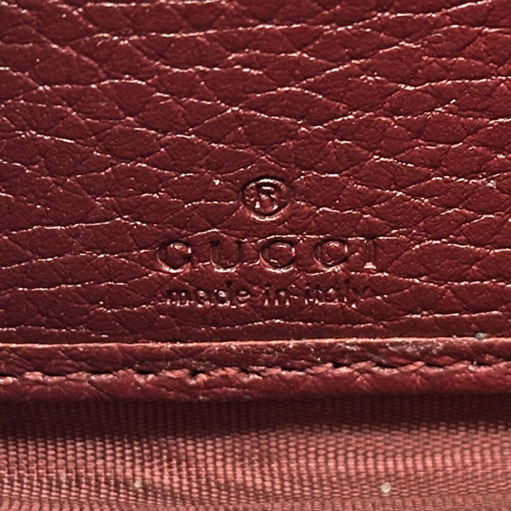 GUCCI グッチ 長財布 GGマーモント バンブー ボルドー レザー レディース 【中古】
