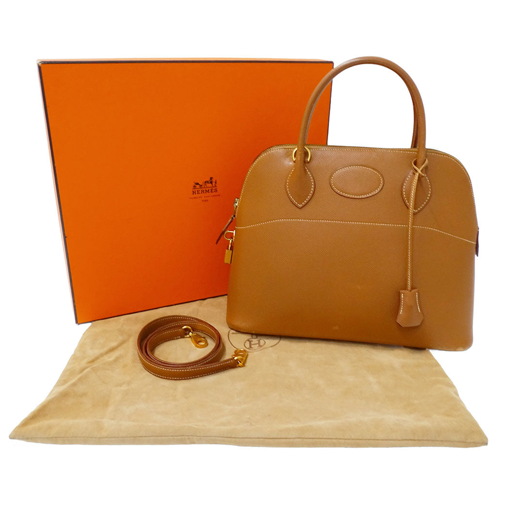 HERMES エルメス ボリード31 2wayバッグ ゴールド ブラウン ゴールド金具 クシュベル レディース □A(1997年製造)【中古】