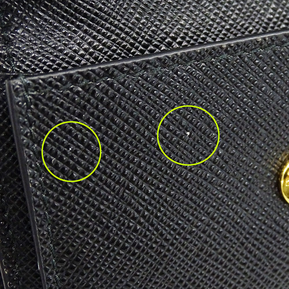 PRADA プラダ 三つ折り財布 ブラック 1MH021 レディース 【中古】
