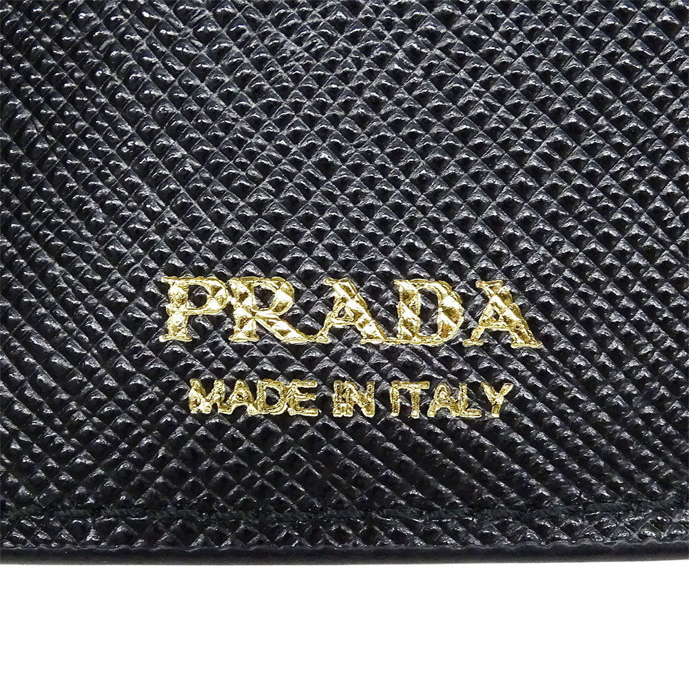 PRADA プラダ 三つ折り財布 ブラック 1MH021 レディース 【中古】