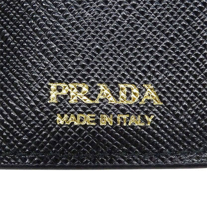 PRADA プラダ 三つ折り財布 ブラック 1MH021 レディース 【中古】