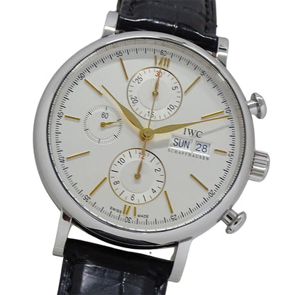 インターナショナルウォッチカンパニー IWC ポートフィノ IW391022 メンズ 腕時計 クロノグラフ 自動巻き AT ステンレス SS レザー 磨き済み 【中古】