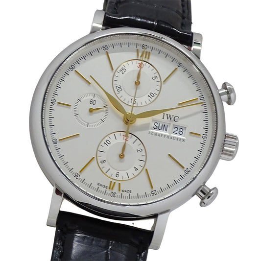 インターナショナルウォッチカンパニー IWC ポートフィノ IW391022 メンズ 腕時計 クロノグラフ 自動巻き AT ステンレス SS レザー 磨き済み 【中古】