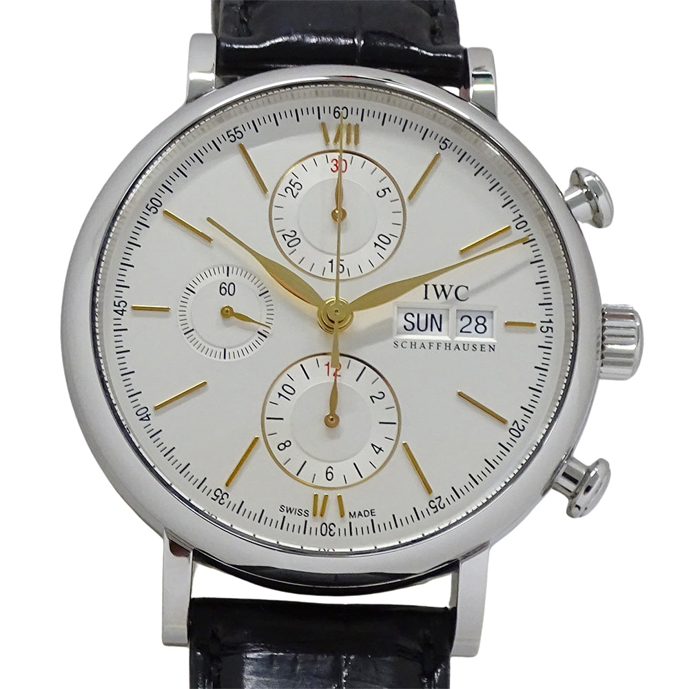 インターナショナルウォッチカンパニー IWC ポートフィノ IW391022 メンズ 腕時計 クロノグラフ 自動巻き AT ステンレス SS レザー 磨き済み 【中古】