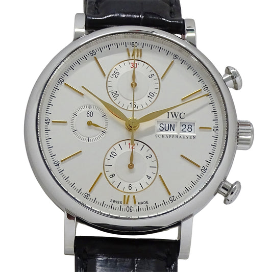 インターナショナルウォッチカンパニー IWC ポートフィノ IW391022 メンズ 腕時計 クロノグラフ 自動巻き AT ステンレス SS レザー 磨き済み 【中古】