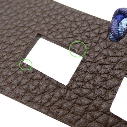 HERMES エルメス プティアッシュ 鳥居 チャーム ヴォーエプソン パープル ダークブラウン レディース メンズ 【中古】