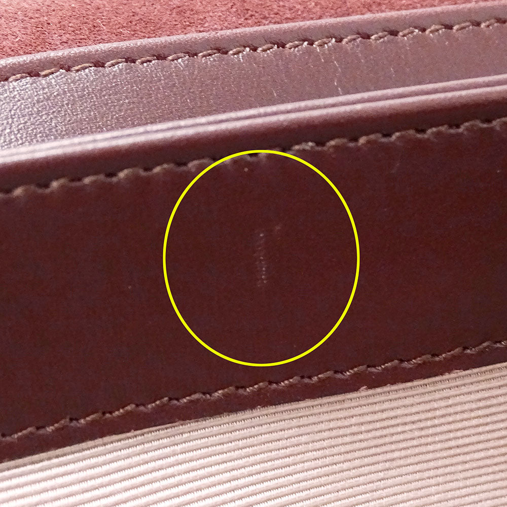 GUCCI グッチ ショルダーバッグ GGマーモント ボルドー 550126 スエード レディース 【中古】