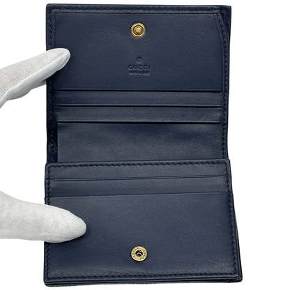 GUCCI グッチ コンパクトウォレット 二つ折り財布 GGマーモント ブルー 466492 デニム レディース 【中古】