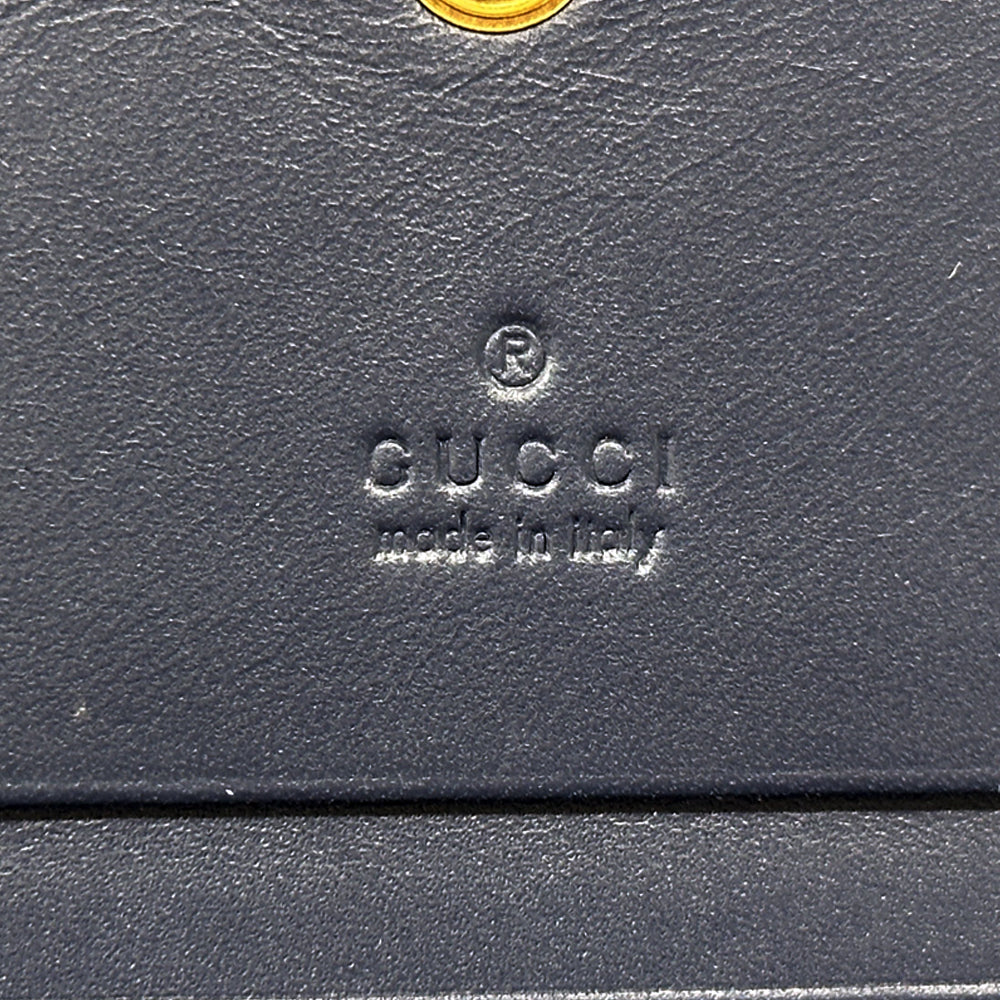 GUCCI グッチ コンパクトウォレット 二つ折り財布 GGマーモント ブルー 466492 デニム レディース 【中古】