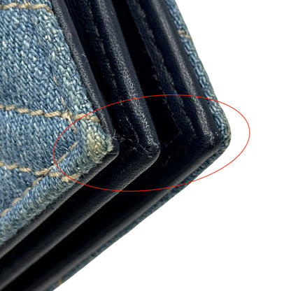 GUCCI グッチ コンパクトウォレット 二つ折り財布 GGマーモント ブルー 466492 デニム レディース 【中古】