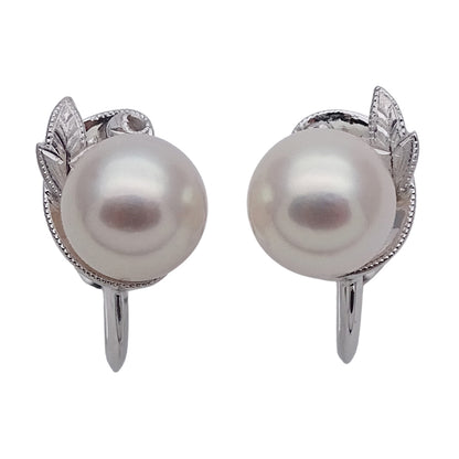 MIKIMOTO ミキモト イヤリング パール WGK14 ホワイトゴールド レディース 磨き済み 【中古】