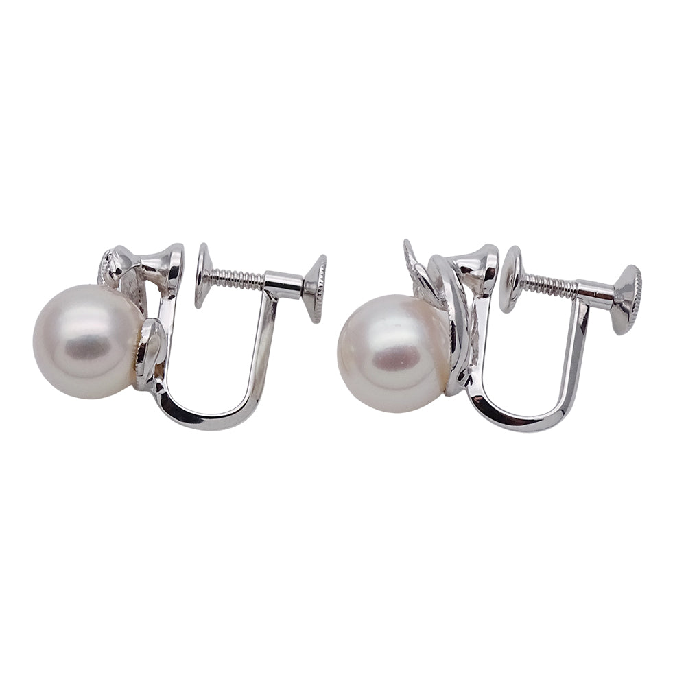 MIKIMOTO ミキモト イヤリング パール WGK14 ホワイトゴールド レディース 磨き済み 【中古】
