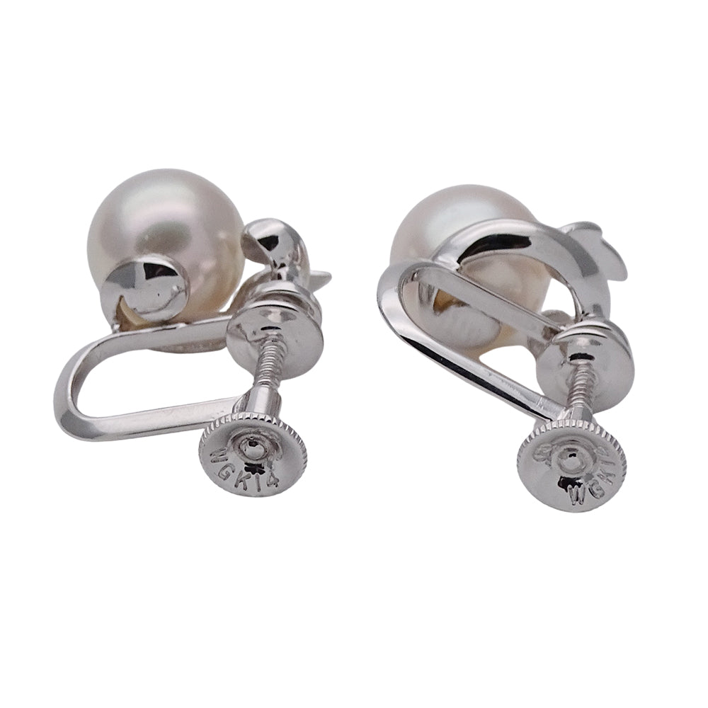MIKIMOTO ミキモト イヤリング パール WGK14 ホワイトゴールド レディース 磨き済み 【中古】