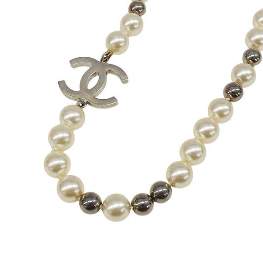 CHANEL シャネル ネックレス フェイクパール ホワイト シルバー金具 レディース 【中古】