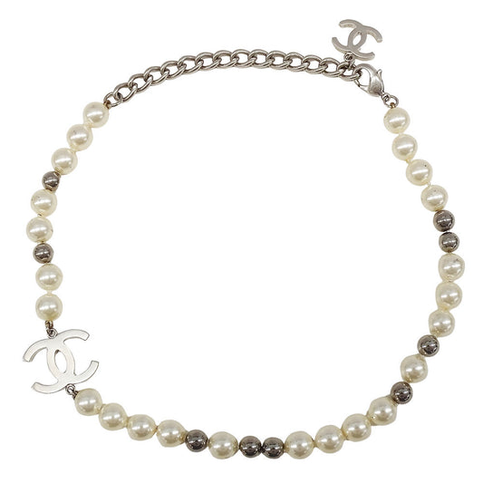CHANEL シャネル ネックレス フェイクパール ホワイト シルバー金具 レディース 【中古】