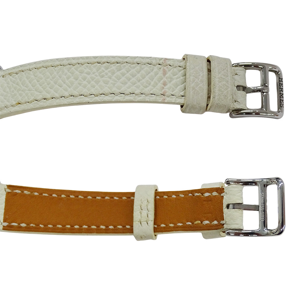 HERMES エルメス クリッパー ナクレ CL4.230 レディース 腕時計 クオーツ QZ ステンレス SS ダイヤモンド レザー 磨き済み 【中古】