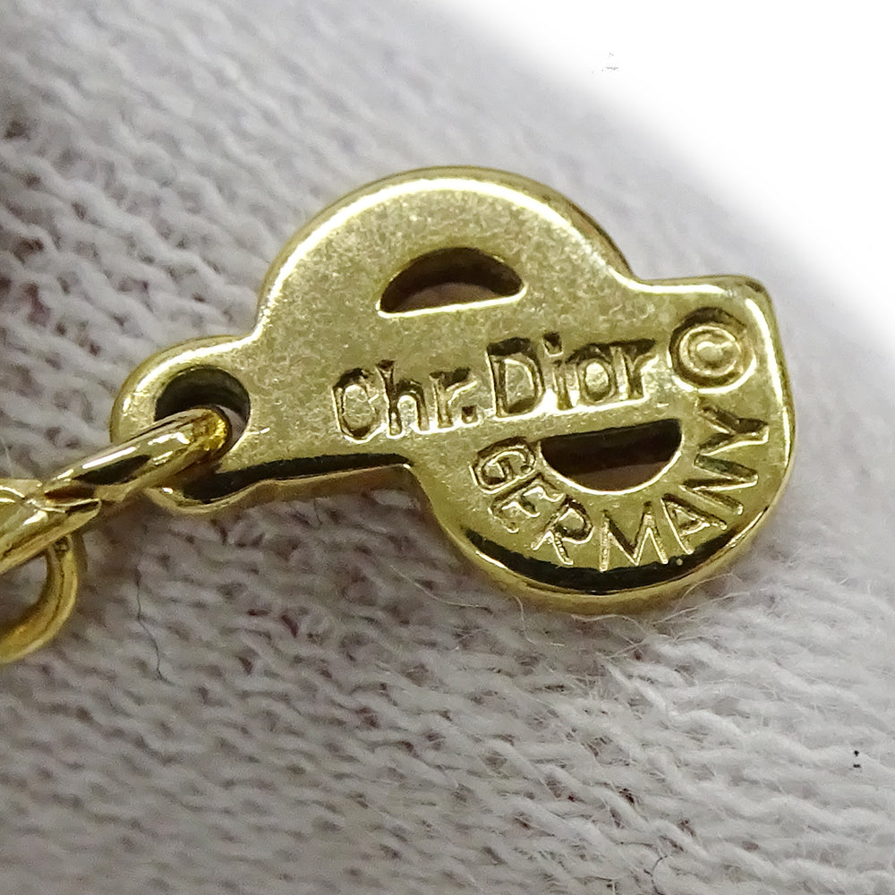 Dior ディオール ネックレス ラインストーン ゴールド ブラック レディース 【中古】