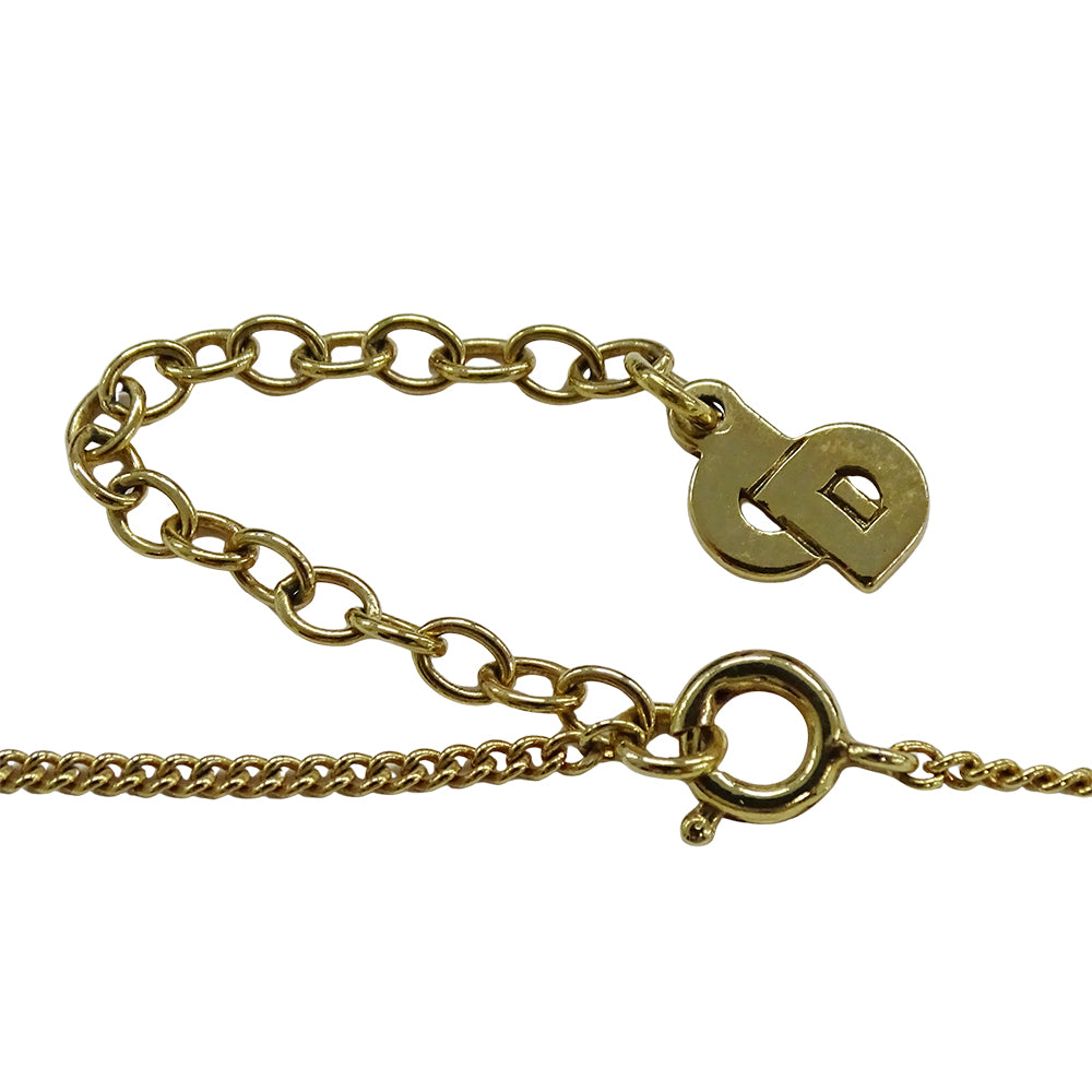 Dior ディオール ネックレス ラインストーン ゴールド ブラック レディース 【中古】