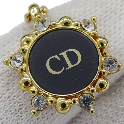 Dior ディオール ネックレス ラインストーン ゴールド ブラック レディース 【中古】
