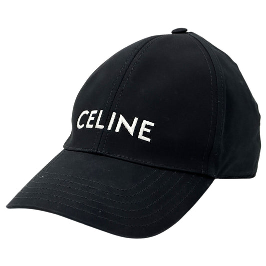 CELINE セリーヌ キャップ ブラック コットン レディース メンズ 【中古】