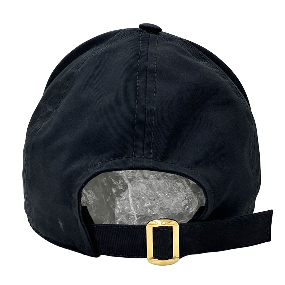 CELINE セリーヌ キャップ ブラック コットン レディース メンズ 【中古】