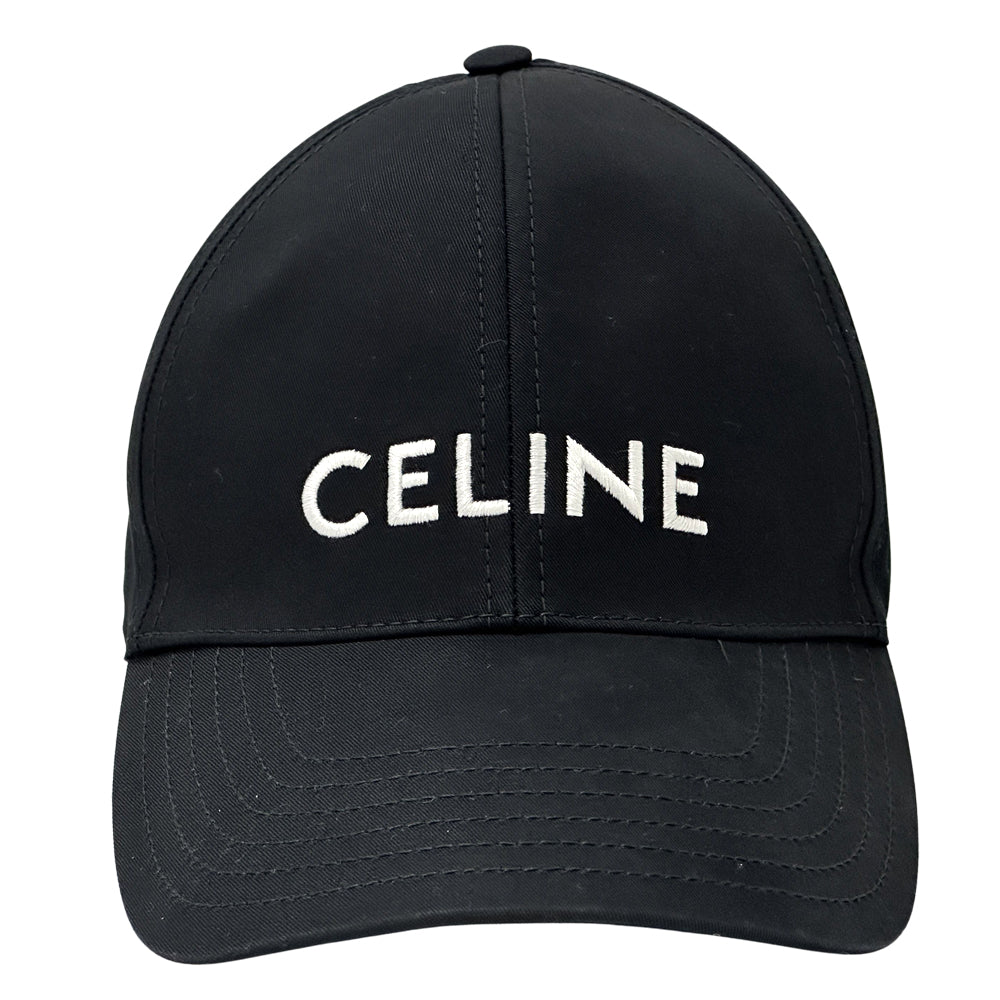 CELINE セリーヌ キャップ ブラック コットン レディース メンズ 【中古】