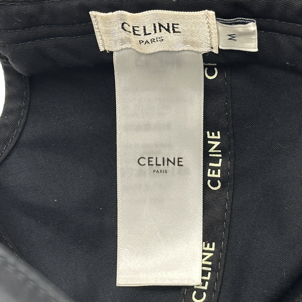 CELINE セリーヌ キャップ ブラック コットン レディース メンズ 【中古】