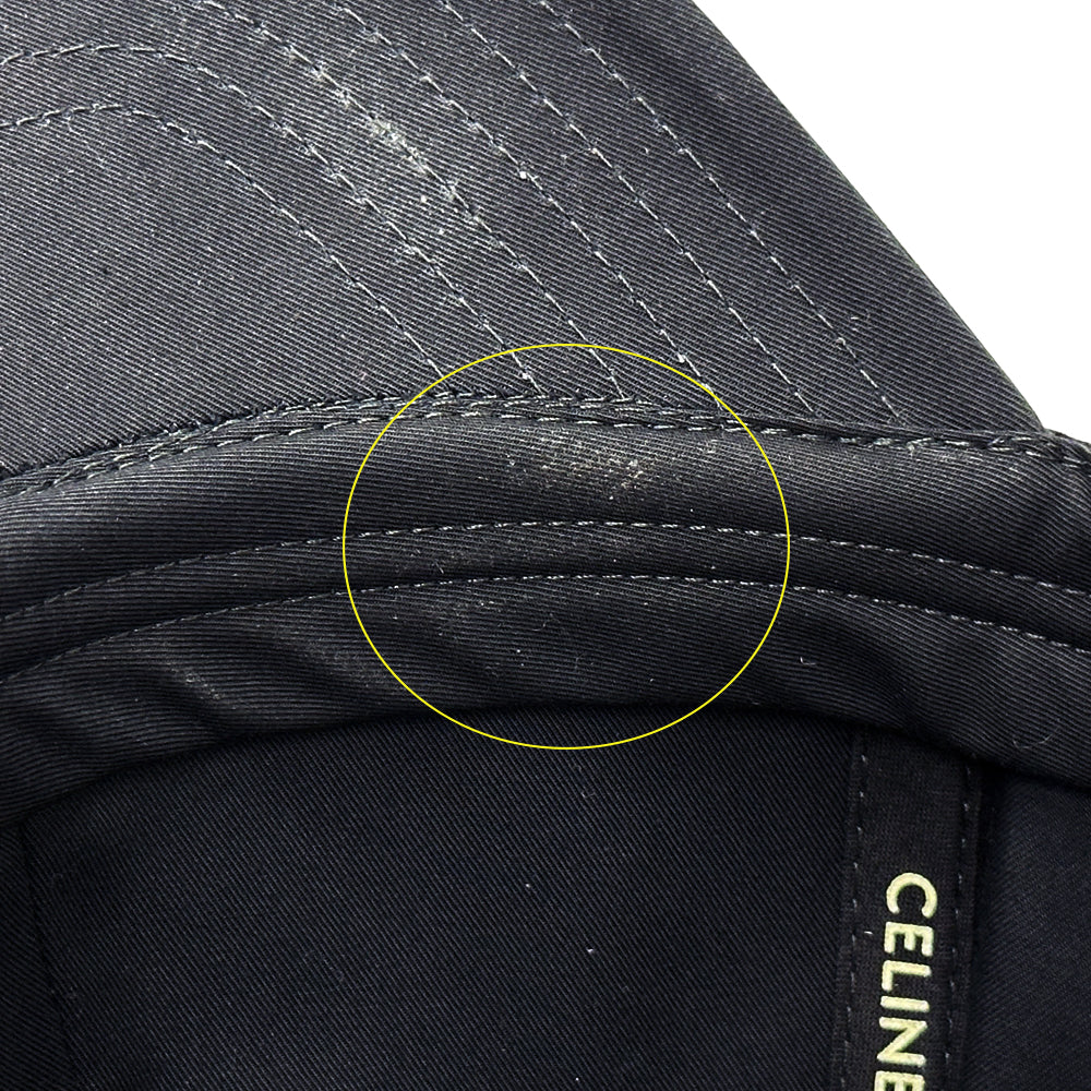 CELINE セリーヌ キャップ ブラック コットン レディース メンズ 【中古】