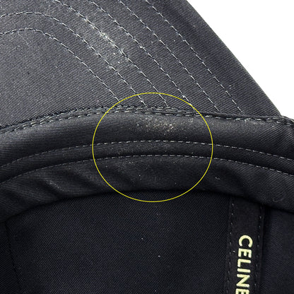 CELINE セリーヌ キャップ ブラック コットン レディース メンズ 【中古】