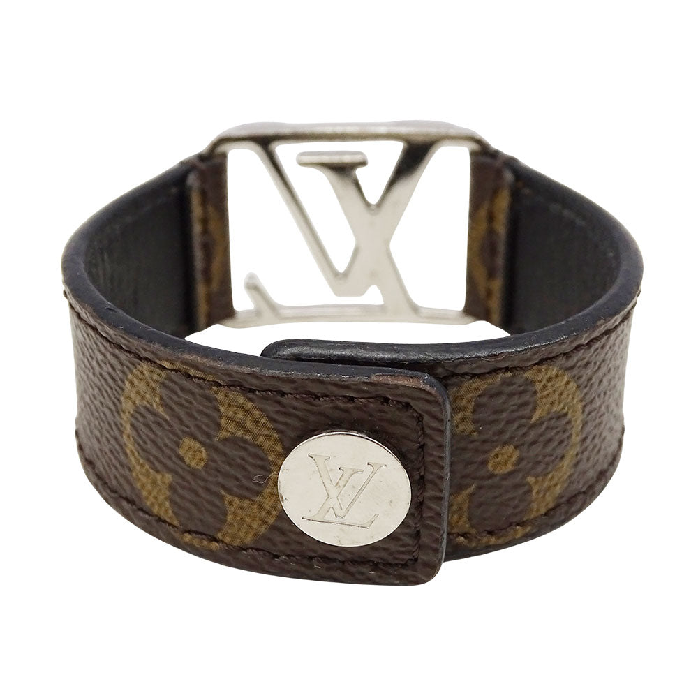 LOUIS VUITTON ルイ・ヴィトン ブラスレホッケンハイム ブレスレット モノグラム GP シルバー ブラウン メンズ M6141 【中古】