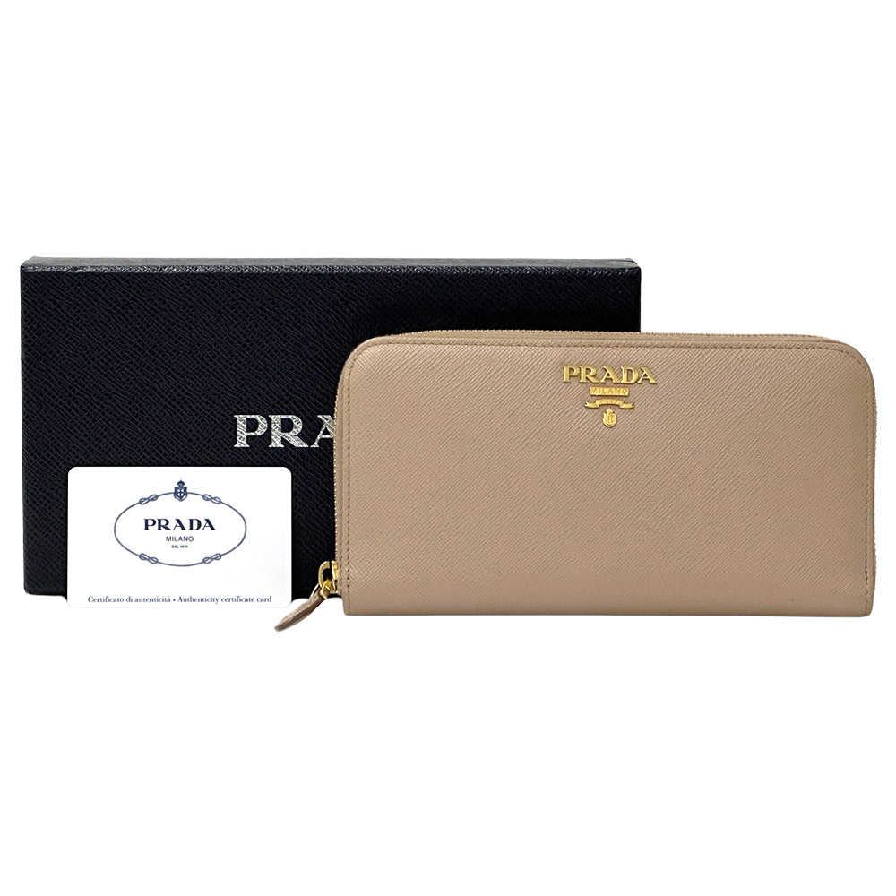 PRADA プラダ 長財布 ベージュ 1ML506 レディース 【中古】