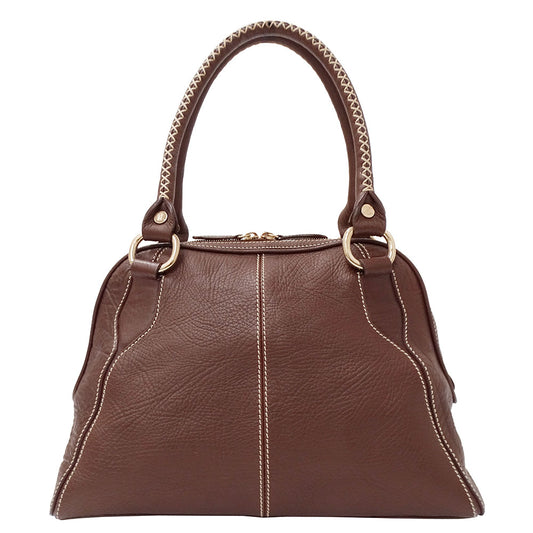 CELINE セリーヌ トートバッグ ブラウン レザー レディース 【中古】