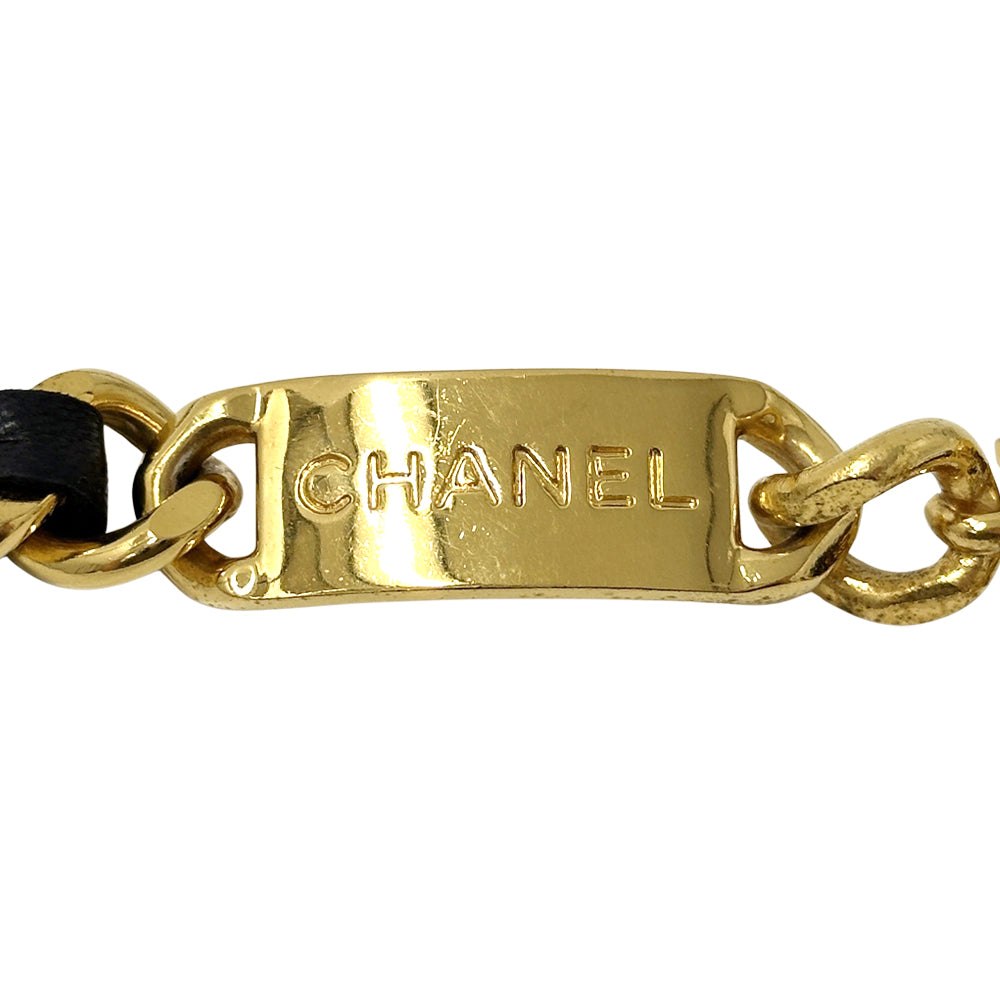 CHANEL シャネル チェーンベルト ベルト カンボン ゴールド ブラック GP レディース 【中古】