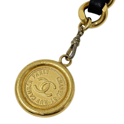 CHANEL シャネル チェーンベルト ベルト カンボン ゴールド ブラック GP レディース 【中古】