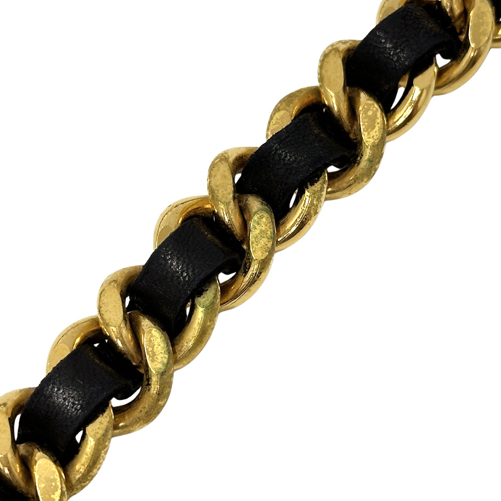 CHANEL シャネル チェーンベルト ベルト カンボン ゴールド ブラック GP レディース 【中古】