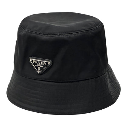 PRADA プラダ バケットハット ハット ブラック ナイロン レディース メンズ 【中古】