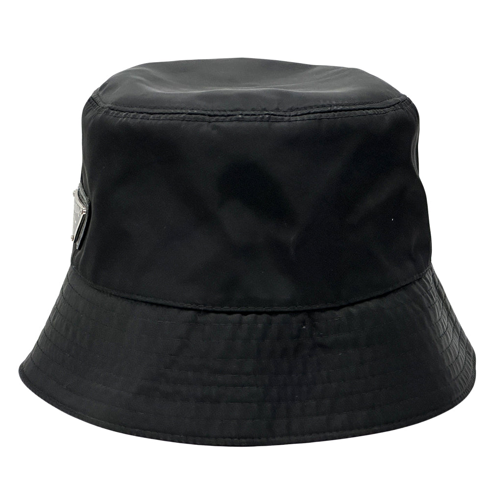 PRADA プラダ バケットハット ハット ブラック ナイロン レディース メンズ 【中古】