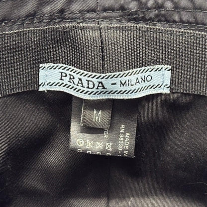 PRADA プラダ バケットハット ハット ブラック ナイロン レディース メンズ 【中古】
