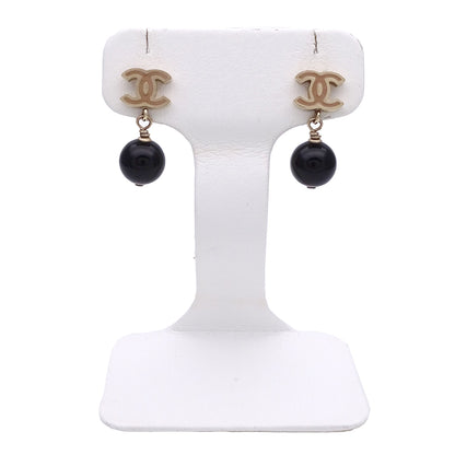 CHANEL シャネル ピアス ココマーク メタル ゴールド ブラック レディース 【中古】